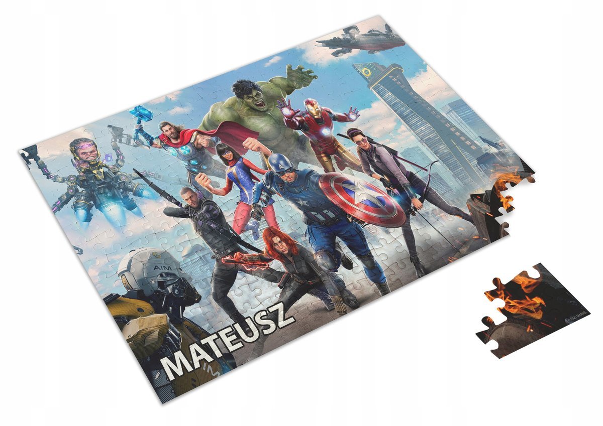 Puzzle AVENGERS HULK A3 252 el z Nadrukiem Twoje IMIĘ + Pudełko 30