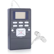Radia - Miniaturowe, przenośne cyfrowe radio FM z ekranem LCD i automatycznym/ręcznym wyszukiwaniem (szare). - miniaturka - grafika 1