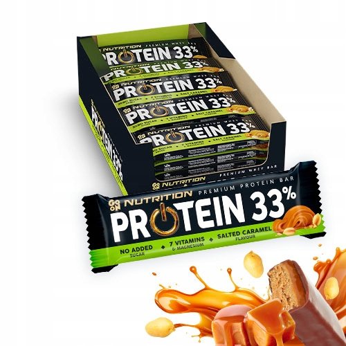 Baton proteinowy 33% słony karmel 50g 25 sztuk