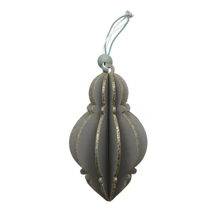 ZAWIESZKA DREWNIANA Z BROKATEM SZARA - Ozdoby bożonarodzeniowe - miniaturka - grafika 2