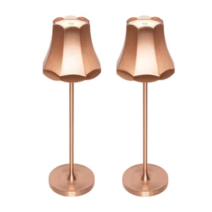 QAZQA Zestaw 2 lamp stołowych Retro Miedziane Ładowalne IP44 - Granny - Lampy stojące - miniaturka - grafika 1
