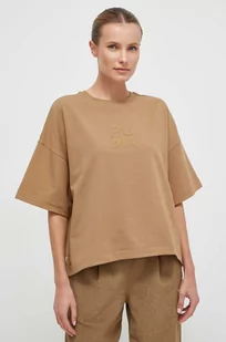 Puma t-shirt damski kolor beżowy - Koszulki sportowe damskie - miniaturka - grafika 1