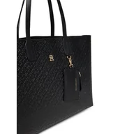 Torebki damskie - Torebka Tommy Hilfiger Th Icon Tote Mono AW0AW17687 Czarny - miniaturka - grafika 1