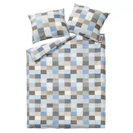 Pościel - Pościel z kory 160x200 96/1 Paczłork niebieski na guziki 100% bawełna gruba - miniaturka - grafika 1