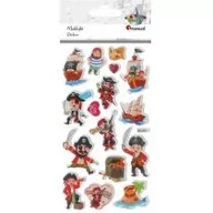 Zabawki kreatywne - Naklejki wypukłe piraci mix 16szt - miniaturka - grafika 1