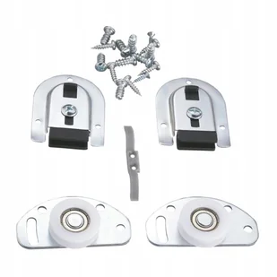 Komplet Wózków Do Drzwi Mijane Dolne Prowadzenie 50KG Bs 126X127 MM Amix - Zawiasy, okucia i inne akcesoria - miniaturka - grafika 1