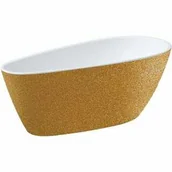 Wanny - Besco WA-170-GZC GOYA A-LINE GLAM złota wanna wolnostojąca maskownica syfonu z przelewem czarna 170 x 80 - miniaturka - grafika 1