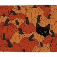 Wycieraczki - Jesienna wycieraczka z czarnym kotem i dyniami - Dekoracja domu - Wycieraczka podłogowa - Do użytku wewnątrz i na zewnątrz - 40 x 60 cm - miniaturka - grafika 1