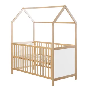 Biało-naturalne łóżeczko 70x140 cm – Roba - Łóżeczka i kojce - miniaturka - grafika 1