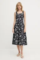 Sukienki - Karl Lagerfeld sukienka jeansowa kolor granatowy midi rozkloszowana A3W13004 - miniaturka - grafika 1