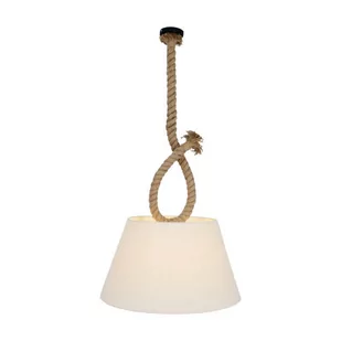 Näve Lampa wisząca Rope z liną i kloszem tekstylnym - Lampy sufitowe - miniaturka - grafika 1