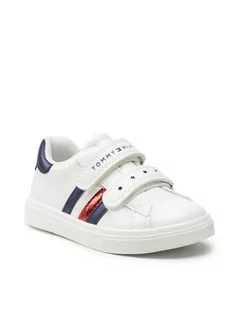 Buty dla dziewczynek - Tommy Hilfiger Sneakersy Low Cut Velcro Shoe T1A4-31147-0621X336 Biały - grafika 1