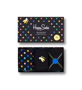 Happy Socks 3-Pack Classic Socks Set, kolorowe i zabawne, skarpetki dla kobiet i mężczyzn, Czarny-Biały-Niebieski-Zielony-Różowy-Pomarańczowy-Żółty (41-46) - Skarpetki męskie - miniaturka - grafika 1