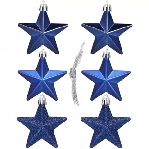 Bombki choinkowe 6 szt. ozdoby świąteczne gwiazdki zestaw granatowy - Bombki Bombki choinkowe 6 szt. ozdoby świąteczne gwiazdki zestaw granatowy - Bombki - miniaturka - grafika 1