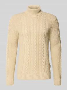 Sweter z dzianiny z golfem model ‘BASIM’ - Swetry męskie - miniaturka - grafika 1