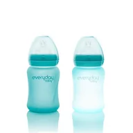 Butelki dla niemowląt - Everyday Baby Butelka szklana reagująca na temperaturę S 150ml turkusowa - miniaturka - grafika 1