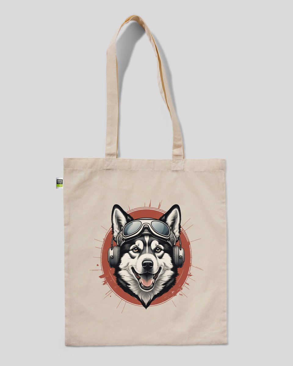torba bawełniana na prezent na zakupy PIES HUSKY