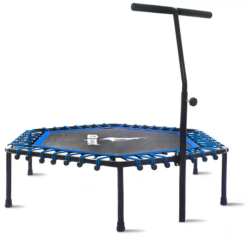 Aga FITNESS Trampolina 130 cm Niebieska + uchwyt