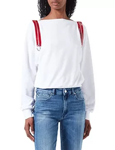 Love Moschino Damska bluza z długim rękawem, komfortowa w kolorze białym, rozmiar 38, optical white - Bluzy damskie - miniaturka - grafika 1
