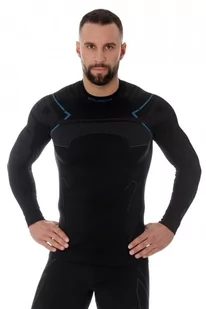 Bluza termoaktywna męska Brubeck Thermo LS13040A czarny/niebieski - Bluzy sportowe męskie - miniaturka - grafika 1