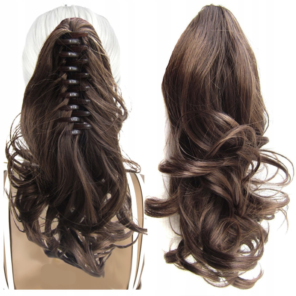 Włosy Syntetyczne Doczepiane Kucyk na Klipsie 35 cm Clip In Jak Naturalne