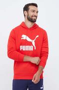 Bluzy męskie - Puma bluza bawełniana męska kolor czerwony z kapturem z nadrukiem - miniaturka - grafika 1