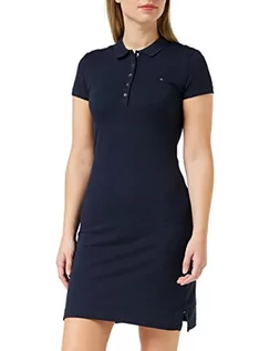 Sukienki - Tommy Hilfiger Damska sukienka polo Heritage Slim, Midnight, M - grafika 1