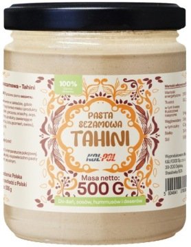 Pasta Sezamowa Tahini 500g Masło Sezamowe 100% naturalne jakość Kol-Pol