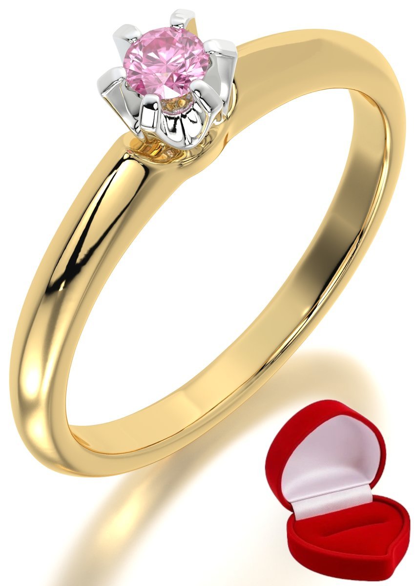 ZŁOTY PIERŚCIONEK ZARĘCZYNOWY 585 14k SZAFIR 0,09 ct + PUDEŁKO R28