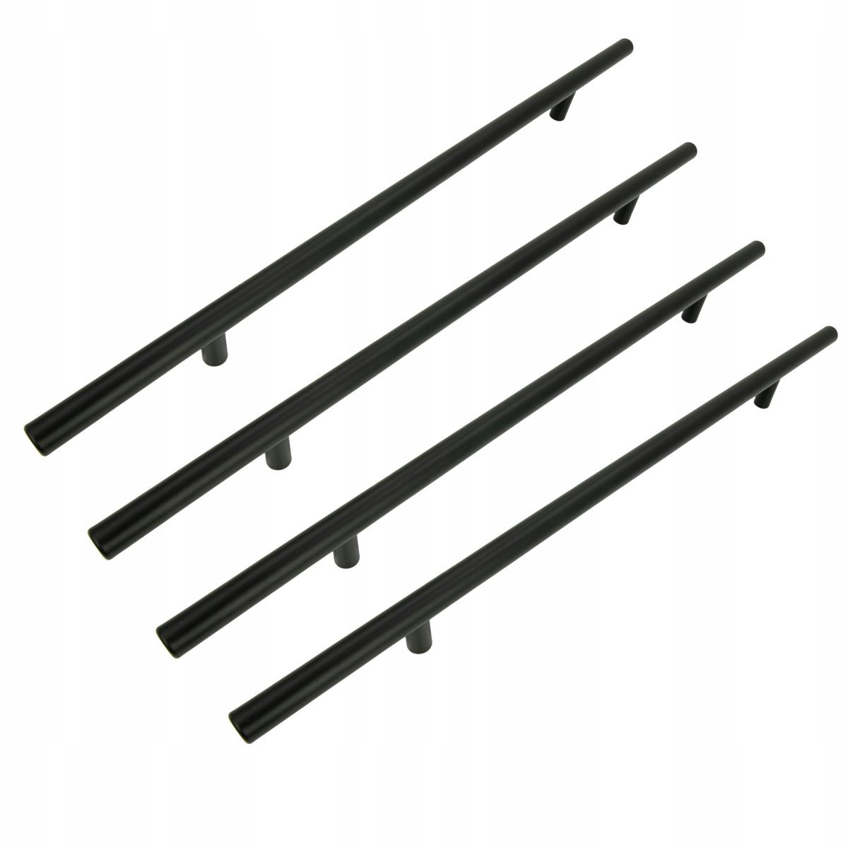 4 x Uchwyt meblowy Reling 256 mm czarny Metalowy uchwyt do szafek