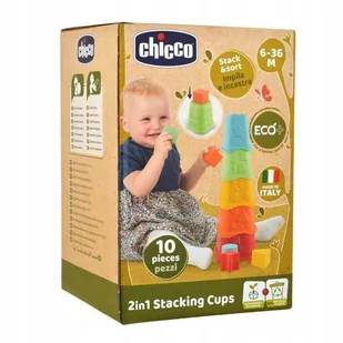 Chicco ZABAWKI 144419 WIEŻA 2w1 KUBECZKI ECO+ - Zabawki interaktywne dla dzieci - miniaturka - grafika 1