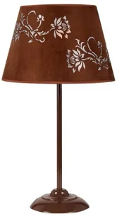 Brązowa lampa stołowa z wyciętym kwiatowym wzorem - V168-Gemon - Lampy stojące - miniaturka - grafika 1