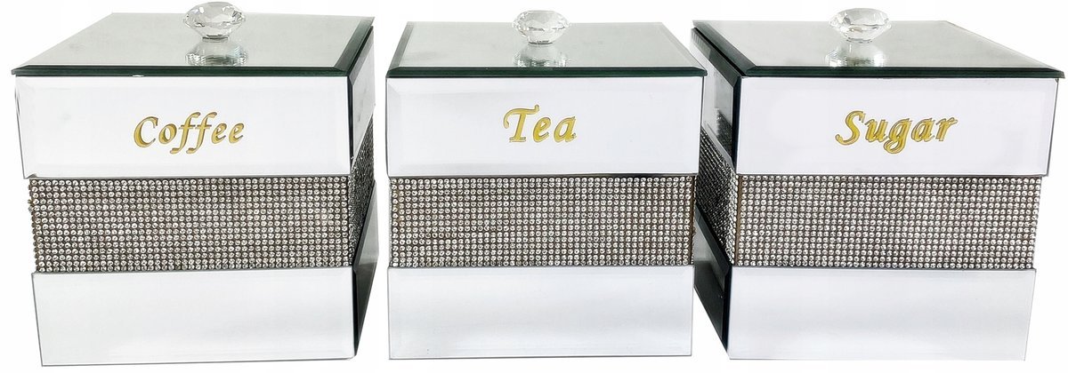 POJEMNIK LUSTRZANY SY11-Z KAWA HERBATA CUKIER GLAMOUR