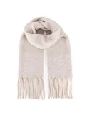 Apaszki i szaliki damskie - Jenny Fairy Szal 4W4-011-AW24 Beżowy - miniaturka - grafika 1