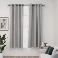 Zasłony - vidaXL Zasłony stylizowane na lniane, 2 szt., szare, 140x175 cm - miniaturka - grafika 1