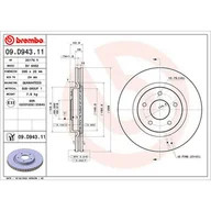 Tarcze hamulcowe - Tarcza hamulcowa BREMBO 09.D943.11 - miniaturka - grafika 1