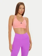 Koszulki i topy damskie - adidas Biustonosz sportowy Aeroimpact Luxe Training JE3915 Różowy - miniaturka - grafika 1