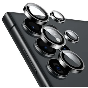 Crong Lens Ring - Szkło hartowane na obiektyw aparatu Samsung Galaxy S24 Ultra (czarny) - Pozostałe akcesoria do telefonów - miniaturka - grafika 1