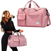 Torby podróżne - Torba podróżna 40x20x25 do samolotu RYANAIR WIZZAIR Bagaż podręczny róż - miniaturka - grafika 1