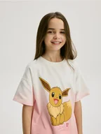 Koszulki dla dziewczynek - Reserved - T-shirt ombre z Pokemon - wielobarwny - miniaturka - grafika 1
