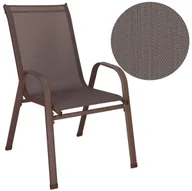Fotele i krzesła ogrodowe - Krzesła tarasowe metalowe, balkon, do 120 kg brązowe - miniaturka - grafika 1