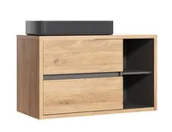 Szafki łazienkowe - Szafka łazienkowa z umywalką, Devon, 100x46x60 cm, dąb shetland, mat - miniaturka - grafika 1