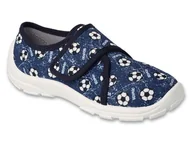 Buty dla chłopców - Kapcie trampki chłopięce dziecięce na rzepy granatowe Befado 974Y509-32 - miniaturka - grafika 1