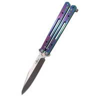 Noże - Nóż składany motylek Third Balisong Rainbow Titanium Stainless Steel, Satin 420 (K2920W) - miniaturka - grafika 1