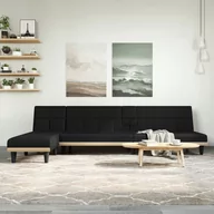 Narożniki - Sofa rozkładana w kształcie L, czarna, 255x140x70 cm, tkanina Lumarko! - miniaturka - grafika 1