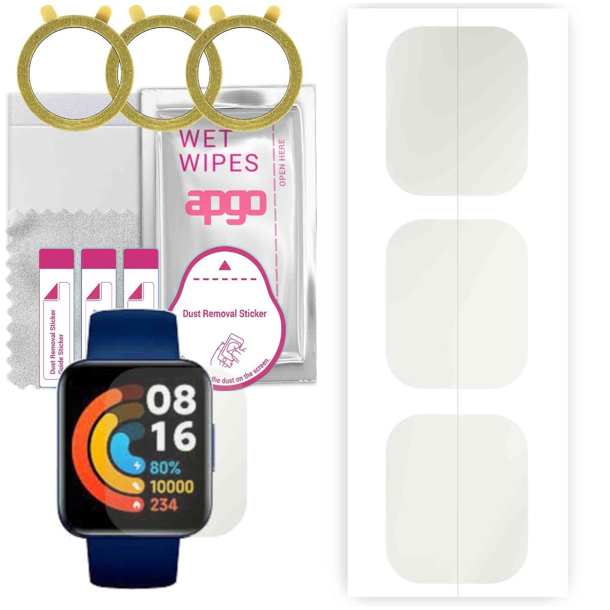 3x Folia hydrożelowa MATOWA do Xiaomi Poco Watch - apgo Smartwatch Hydrogel MATTE Protection Ochrona na ekran smartwatcha