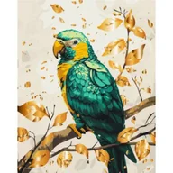Malowanie po numerach - Malowanie po numerach BRUSHME 40x50 cm Szmaragdowa Papuga - miniaturka - grafika 1