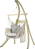 Fotele ogrodowe wiszące - Koala Zestaw hamakowy: fotel HC10-C ze stojakiem drewnianym Atlas, ecru HC10-C-AT - miniaturka - grafika 1