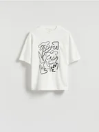 Koszulki i topy damskie - Reserved - T-shirt z haftem - biały - miniaturka - grafika 1