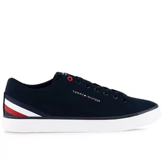 Buty sportowe męskie - Buty Tommy Hilfiger HI Vulc Core Low Stripes FM0FM04735-DW5 - granatowe - grafika 1